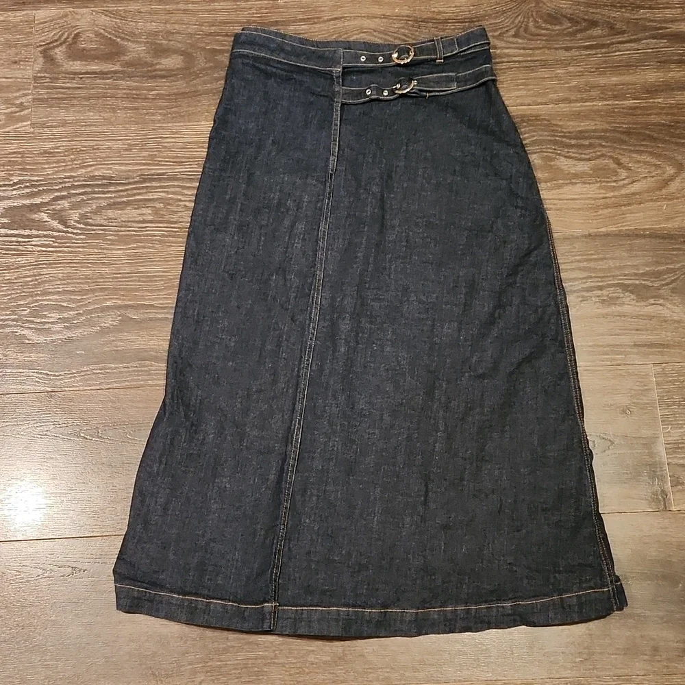 ❤️ ZARA CROSSOVER DENIM MIDI SKIRT, SMALL - Picture 3 of 12